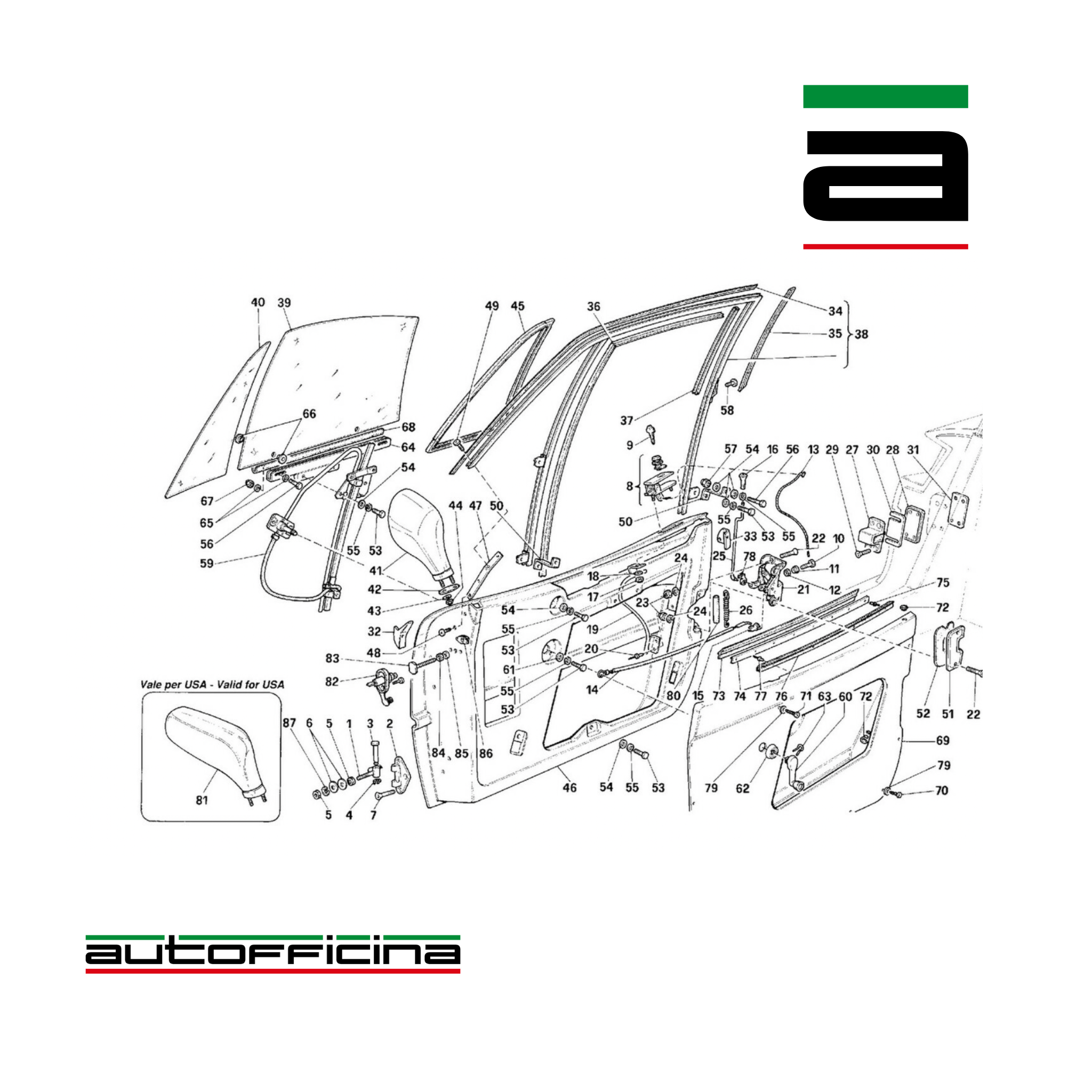 Ferrari F40 RH Door Card 62499800